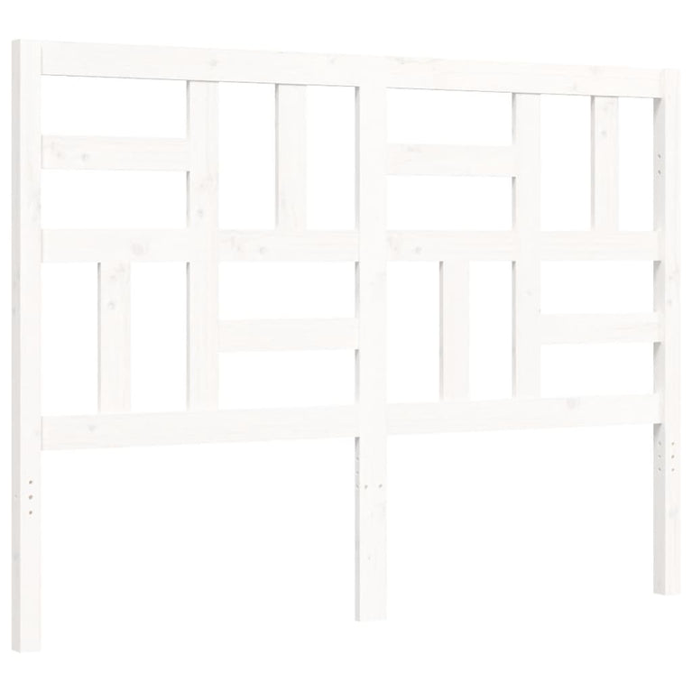 Bedframe met hoofdbord massief hout wit 4FT6 Double