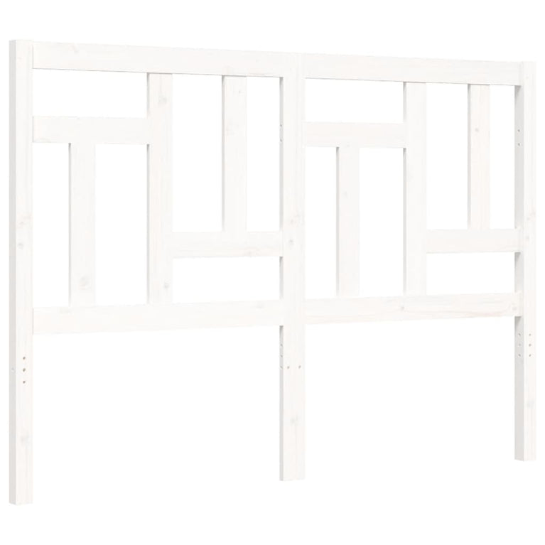 Bedframe met hoofdbord massief hout wit 4FT Small Double