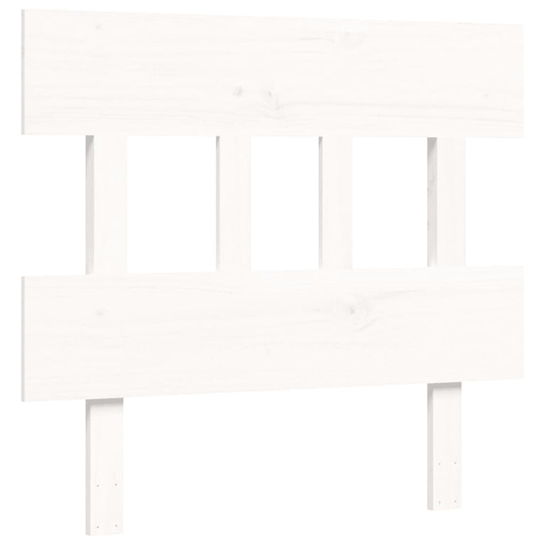 Bedframe met hoofdbord massief hout wit 3FT Single