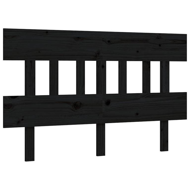 Bedframe met hoofdbord massief hout zwart 4FT Small Double