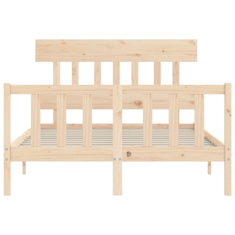 Bedframe met hoofdbord massief hout 4FT6 Double