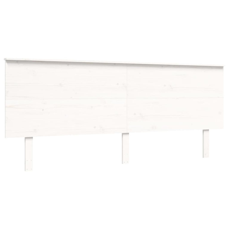 Bedframe met hoofdbord massief hout wit Super King Size