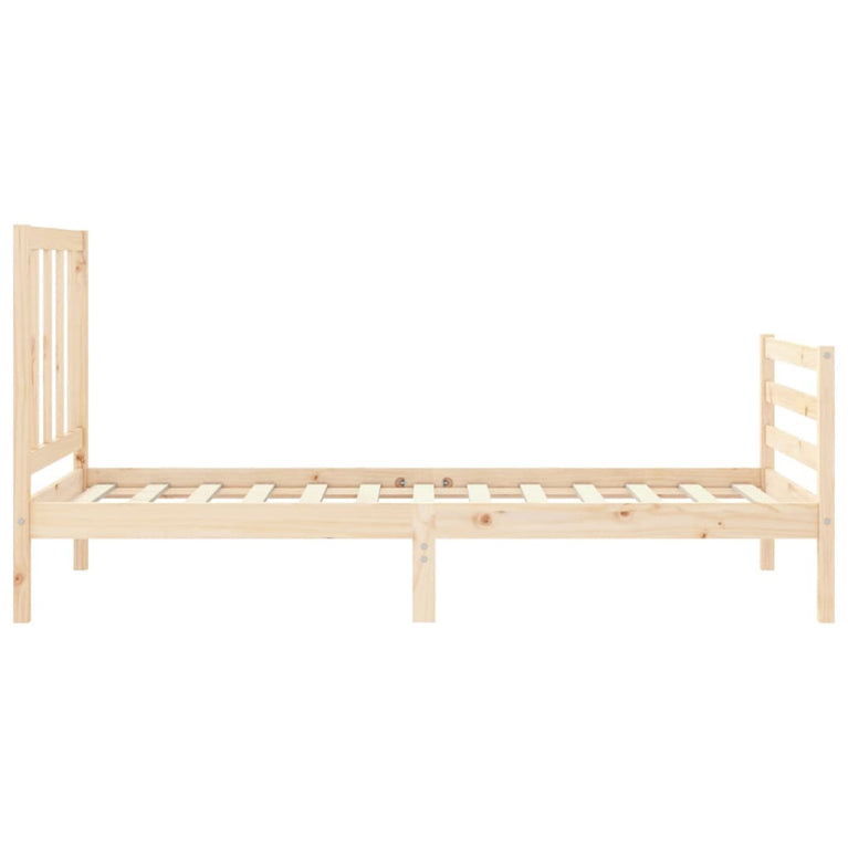 Bedframe met hoofdbord massief hout 90x200 cm MeubelReus