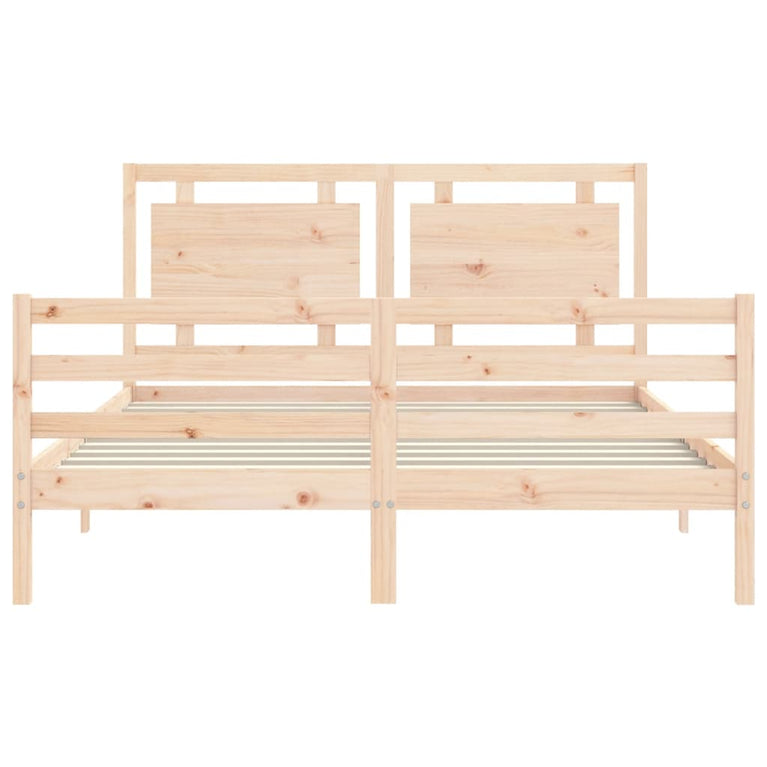 Bedframe met hoofdbord massief hout 160x200 cm