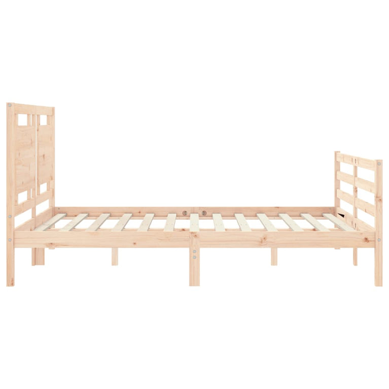 Bedframe met hoofdbord massief hout 160x200 cm