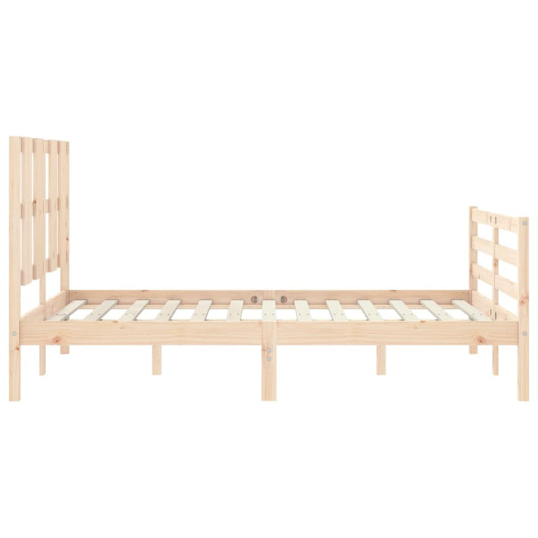 Bedframe met hoofdbord massief hout 140x200 cm