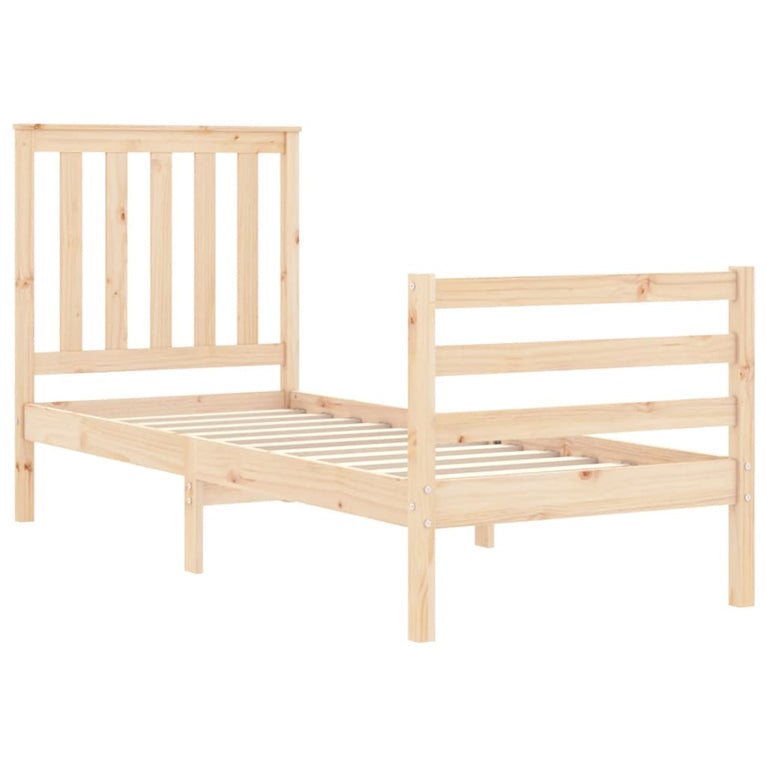 Bedframe met hoofdbord massief hout 2FT6 Small Single