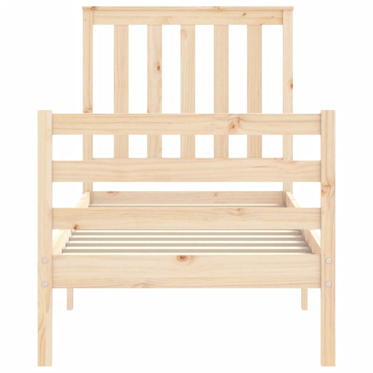 Bedframe met hoofdbord massief hout 2FT6 Small Single