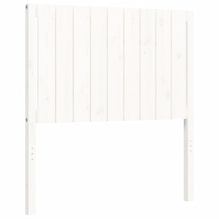 Bedframe met hoofdbord massief hout wit 3FT Single