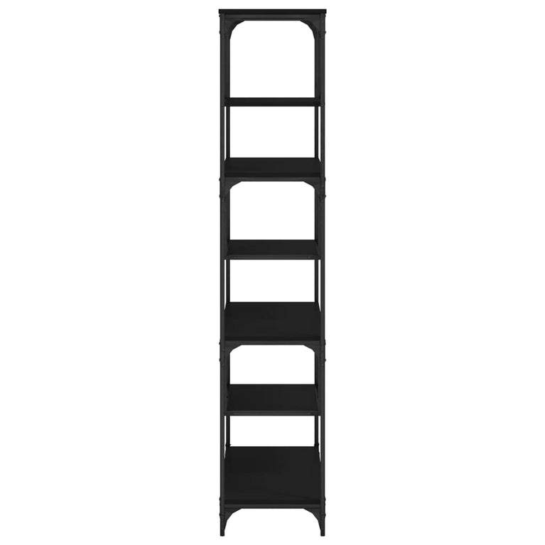 Boekenkast 81x36x176 cm bewerkt hout zwart