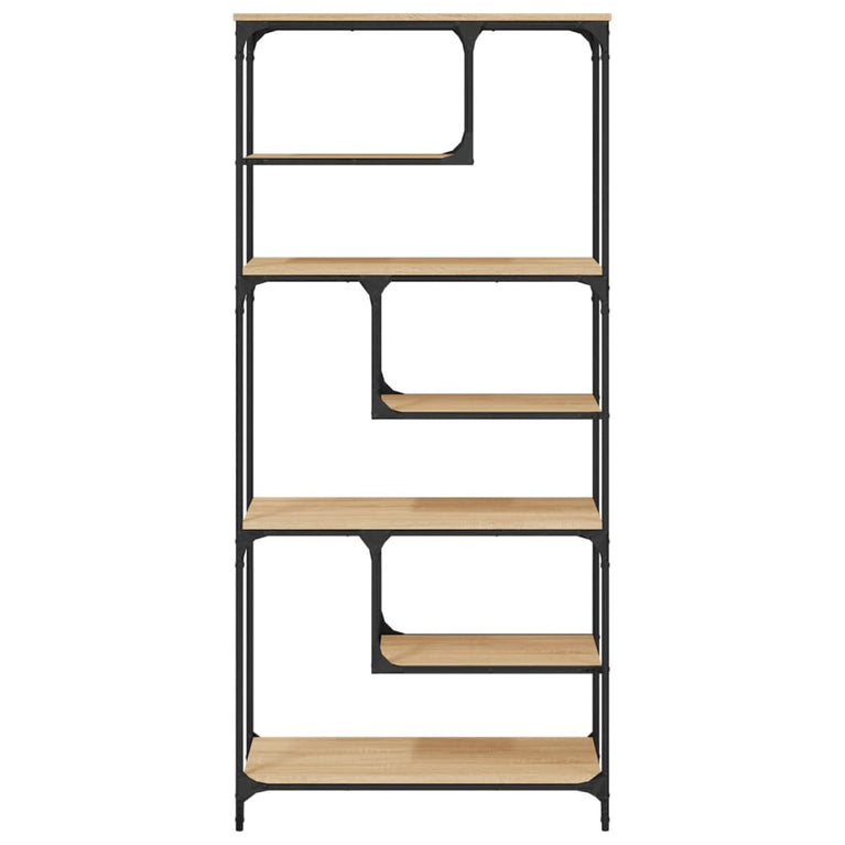 Boekenkast 81x36x176 cm bewerkt hout sonoma eikenkleurig