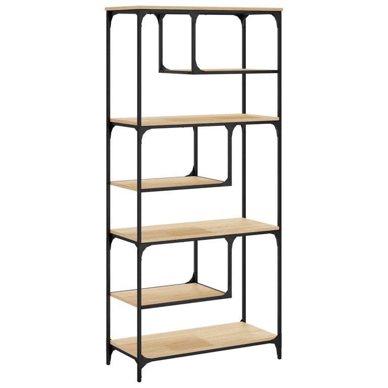 Boekenkast 81x36x176 cm bewerkt hout sonoma eikenkleurig