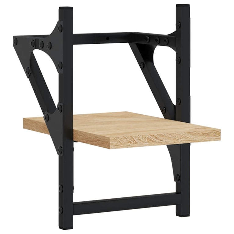 Wandschappen met stangen 2 st 20x25x30 cm sonoma eikenkleurig MeubelReus