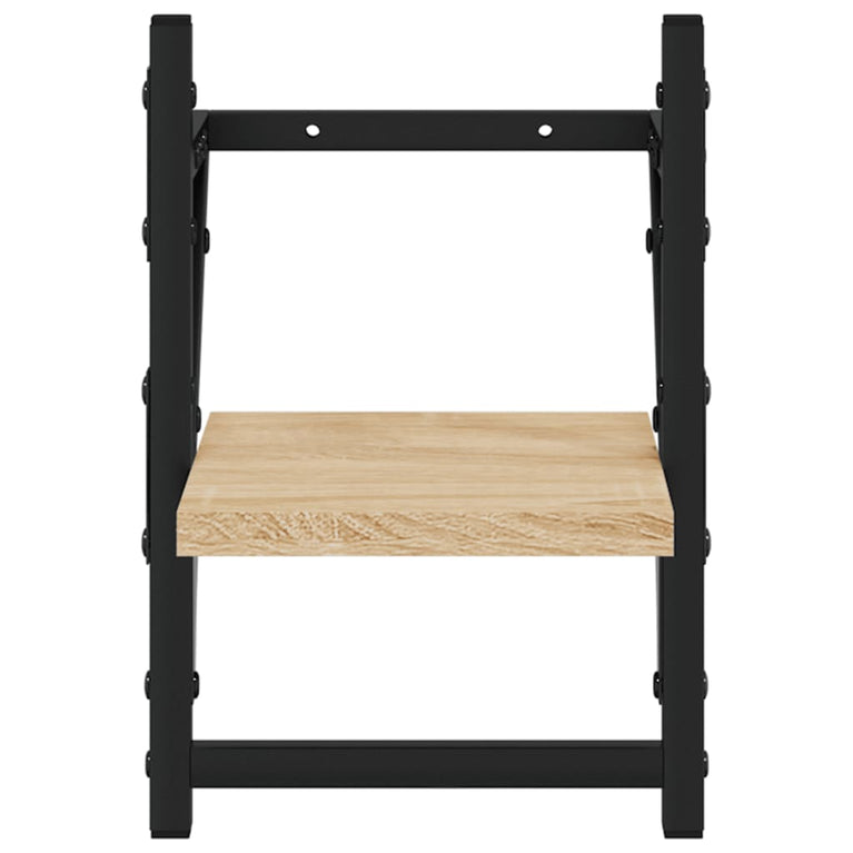 Wandschappen met stangen 2 st 20x25x30 cm sonoma eikenkleurig MeubelReus