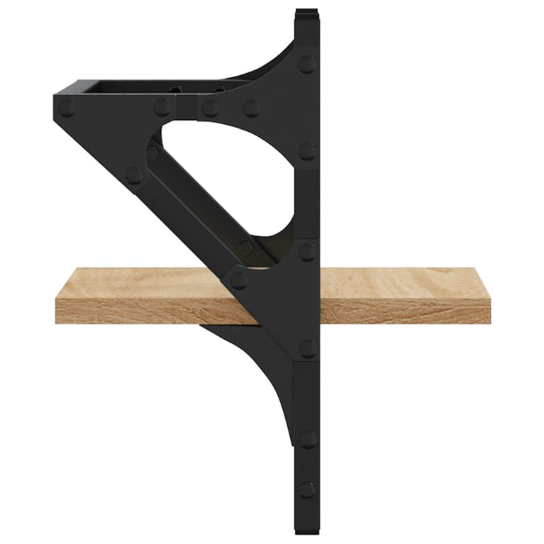 Wandschappen met stangen 2 st 20x25x30 cm sonoma eikenkleurig MeubelReus