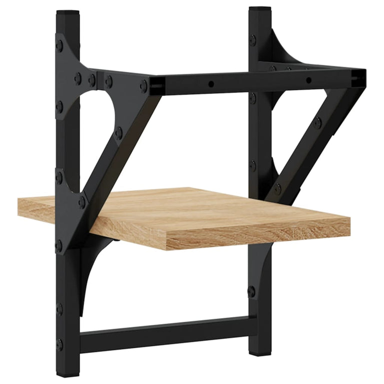 Wandschappen met stangen 2 st 20x25x30 cm sonoma eikenkleurig MeubelReus