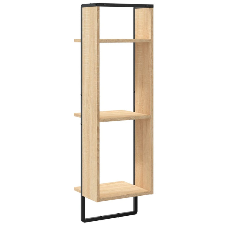 Wandrek 3-laags 30x25x100 cm bewerkt hout sonoma eikenkleurig MeubelReus