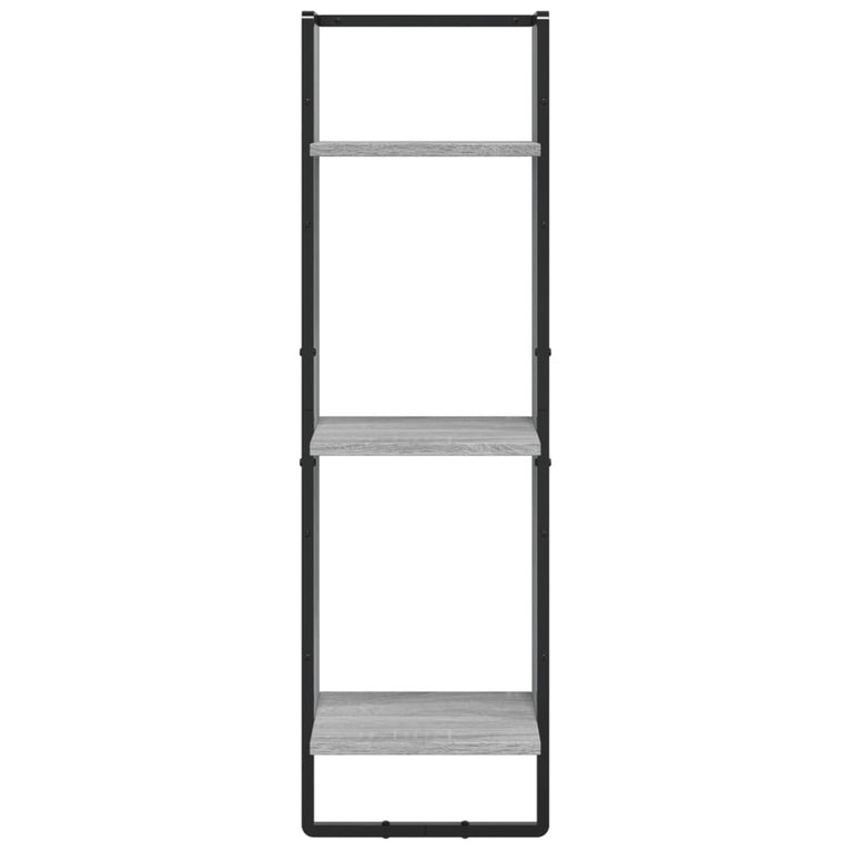 Wandrek 3-laags 30x25x100 cm bewerkt hout grijs sonoma eiken MeubelReus