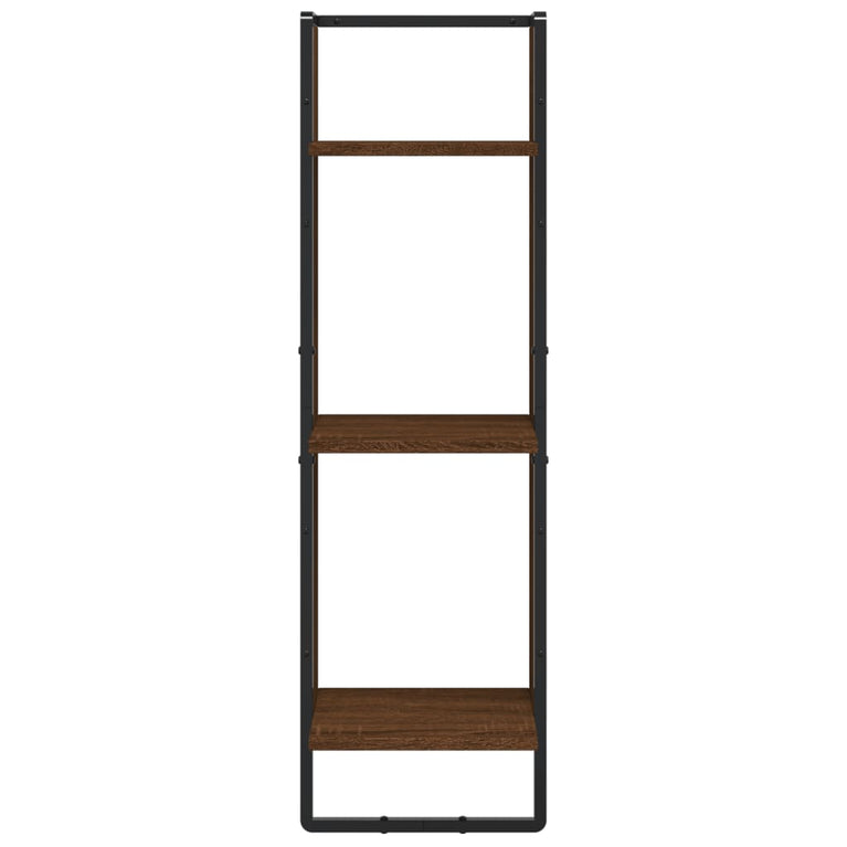 Wandrek 3-laags 30x25x100 cm bewerkt hout bruin eikenkleur MeubelReus