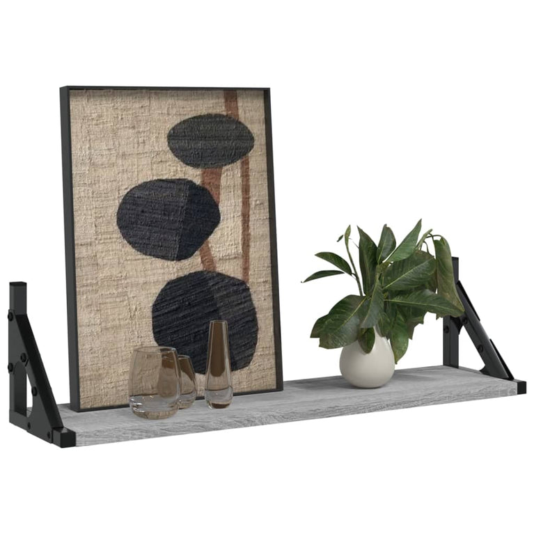 Wandschappen 2 st 60x15x15,5 cm grijs sonoma eikenkleurig MeubelReus