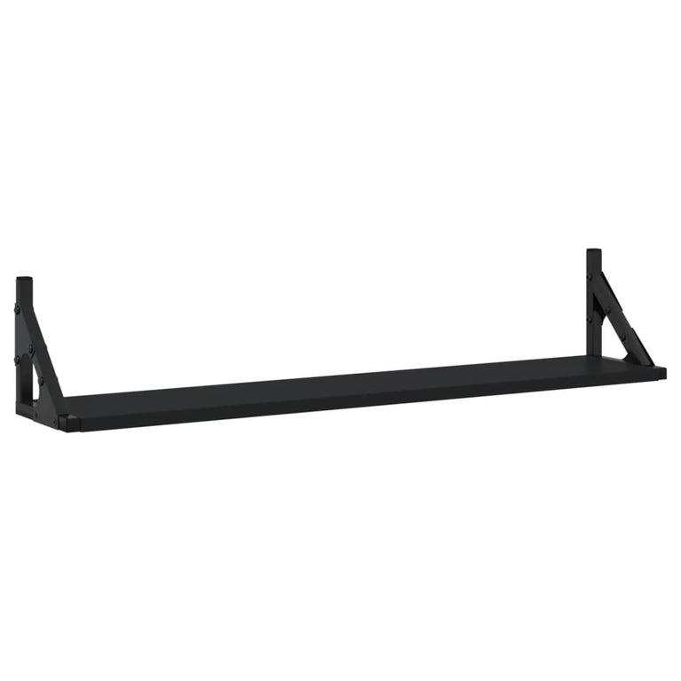Wandschappen 2 st 80x15x15,5 cm bewerkt hout zwart MeubelReus