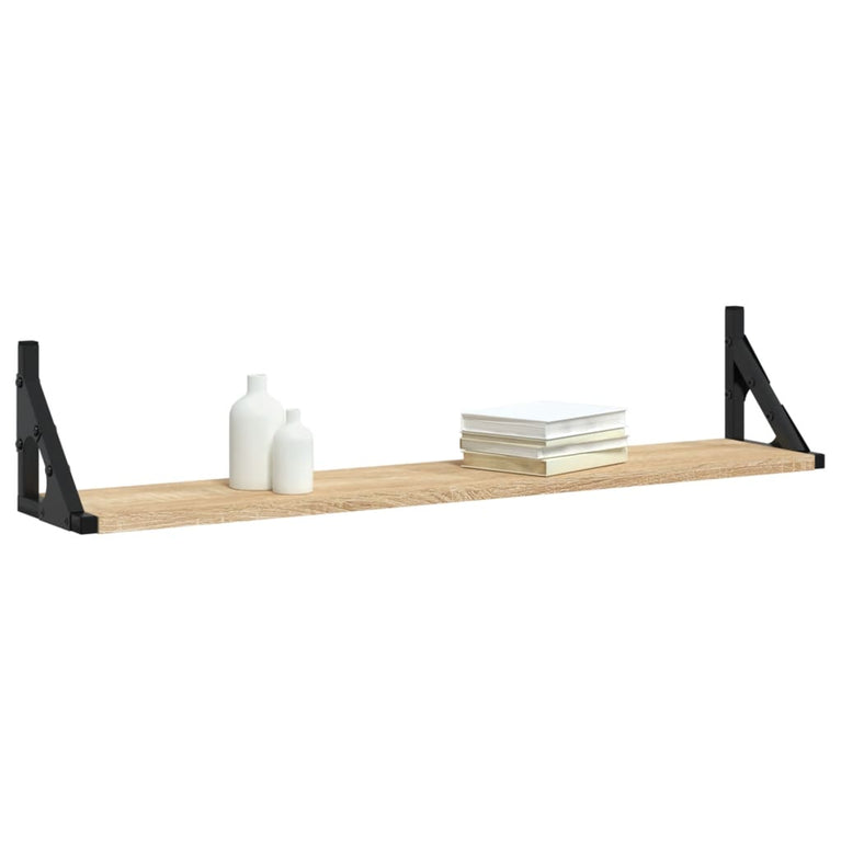 Wandschappen 2 st 80x15x15,5 cm bewerkt hout sonoma eikenkleur MeubelReus
