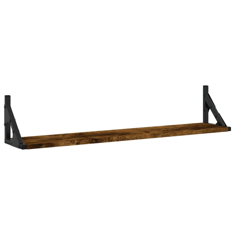 Wandschappen 2 st 80x15x15,5 cm bewerkt hout gerookt eiken MeubelReus