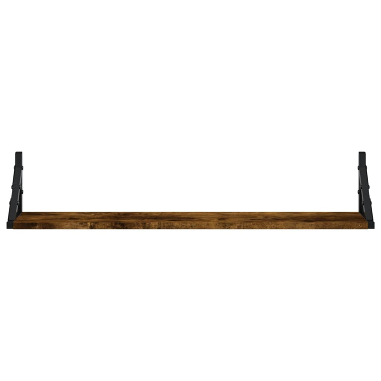 Wandschappen 2 st 80x15x15,5 cm bewerkt hout gerookt eiken MeubelReus