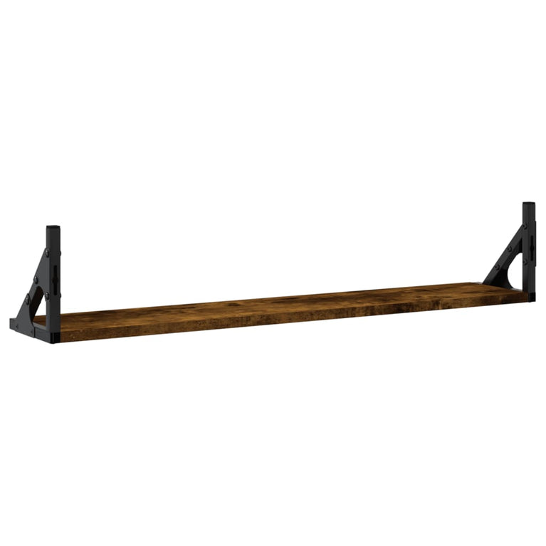 Wandschappen 2 st 80x15x15,5 cm bewerkt hout gerookt eiken MeubelReus