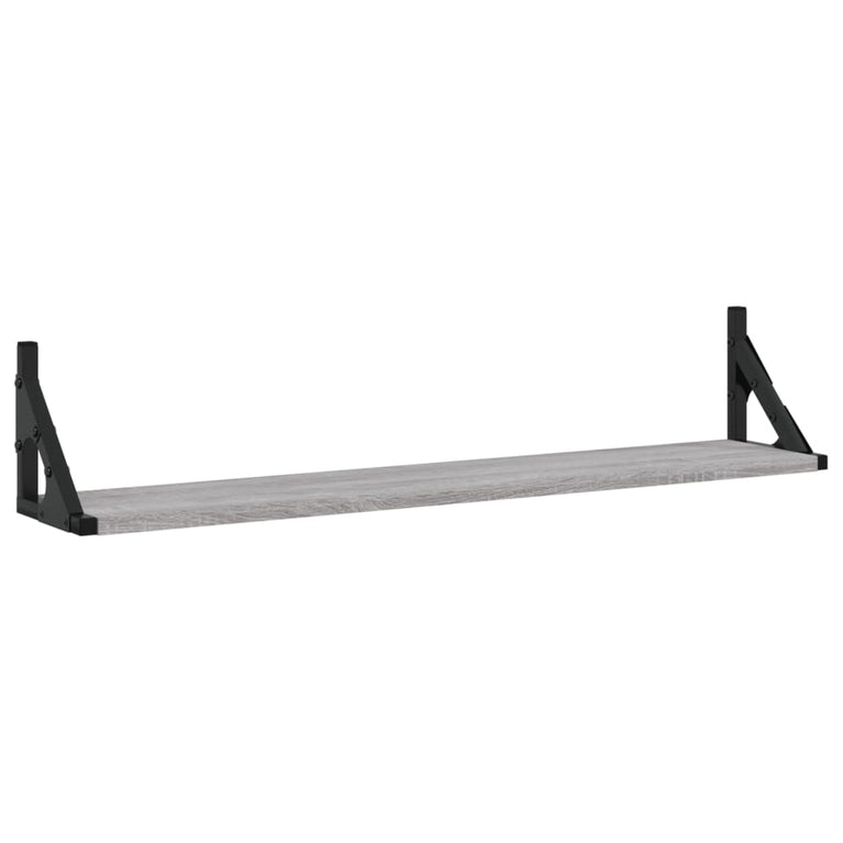 Wandschappen 2 st 80x15x15,5 cm bewerkt hout grijs sonoma eiken MeubelReus