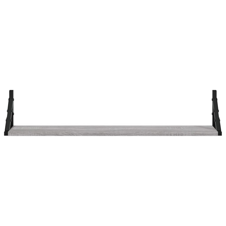 Wandschappen 2 st 80x15x15,5 cm bewerkt hout grijs sonoma eiken MeubelReus