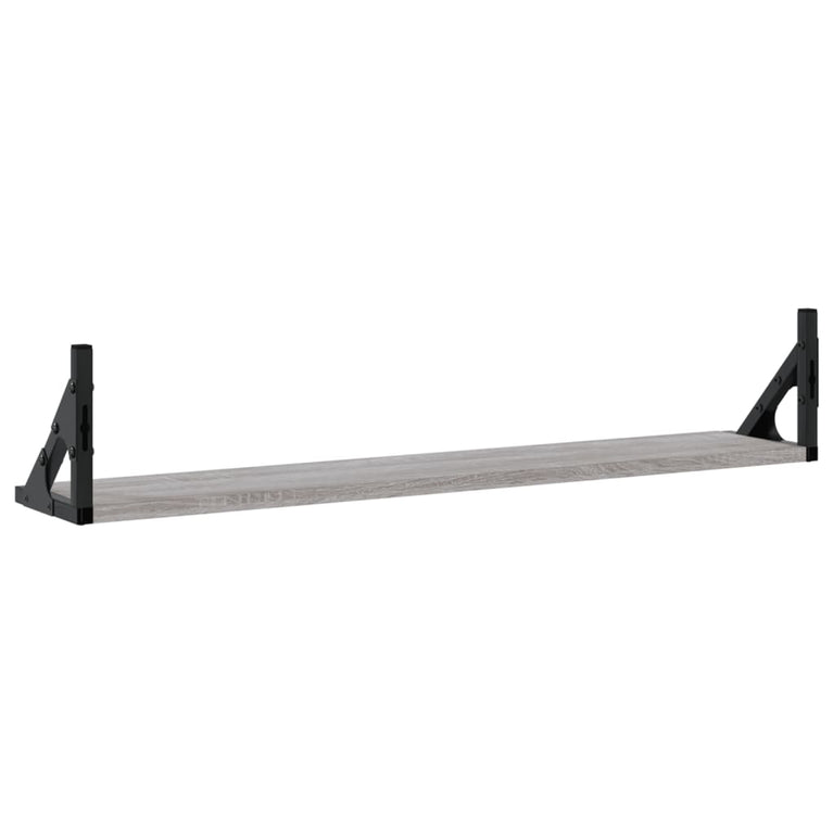Wandschappen 2 st 80x15x15,5 cm bewerkt hout grijs sonoma eiken MeubelReus
