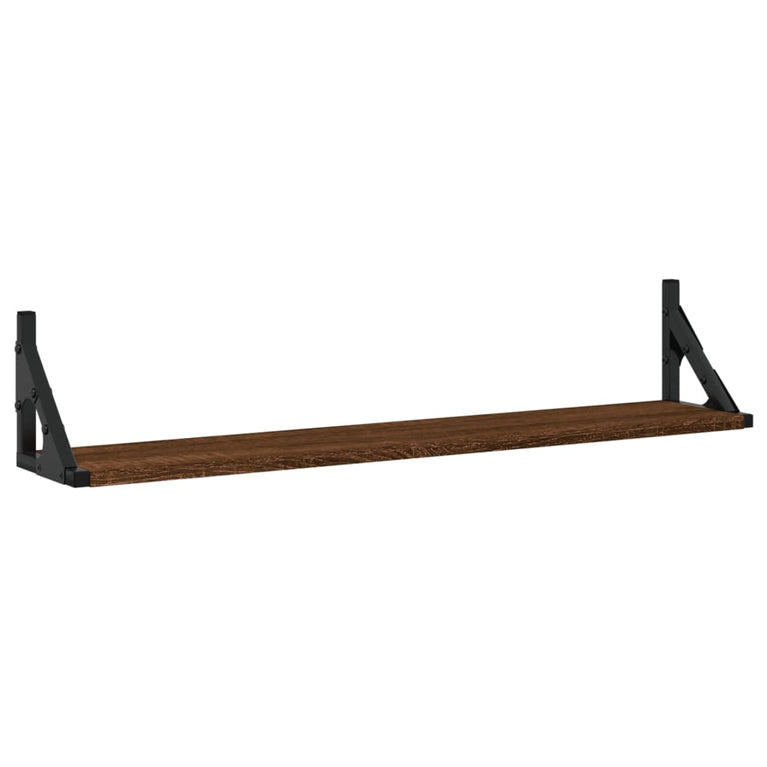 Wandschappen 2 st 80x15x15,5 cm bewerkt hout bruin eikenkleur MeubelReus