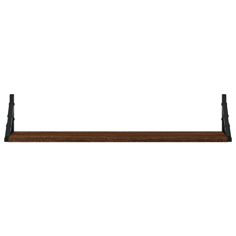 Wandschappen 2 st 80x15x15,5 cm bewerkt hout bruin eikenkleur MeubelReus