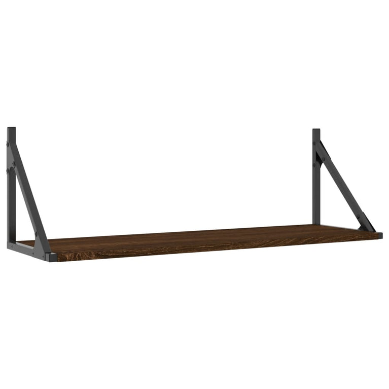 Wandschappen 2 st 80x25x25,5 cm bewerkt hout bruin eikenkleur MeubelReus