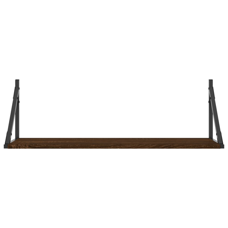 Wandschappen 2 st 80x25x25,5 cm bewerkt hout bruin eikenkleur MeubelReus