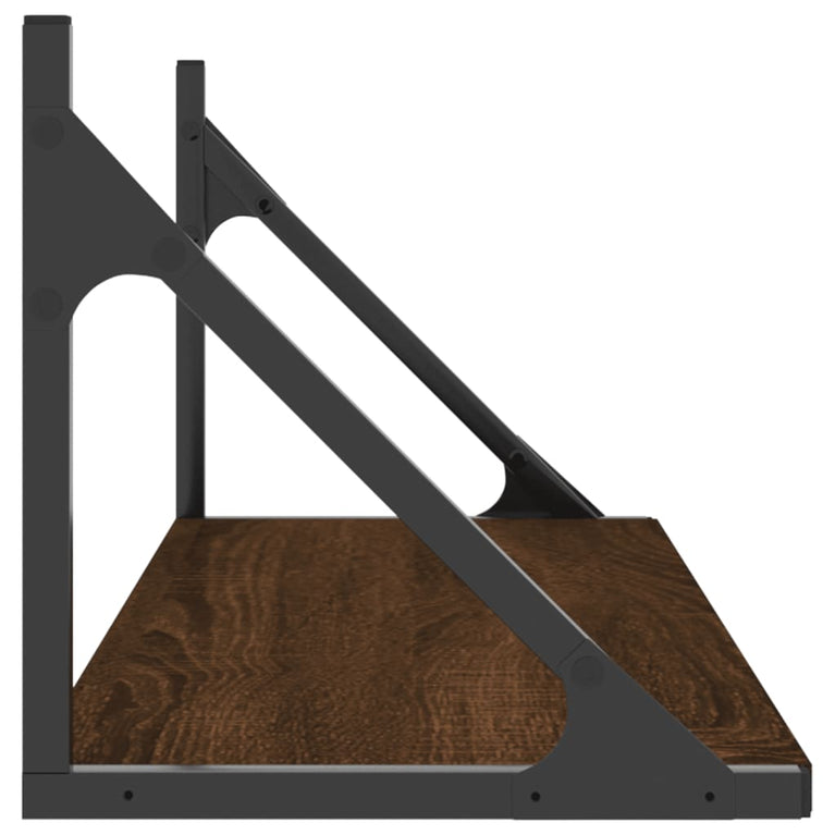 Wandschappen 2 st 80x25x25,5 cm bewerkt hout bruin eikenkleur MeubelReus