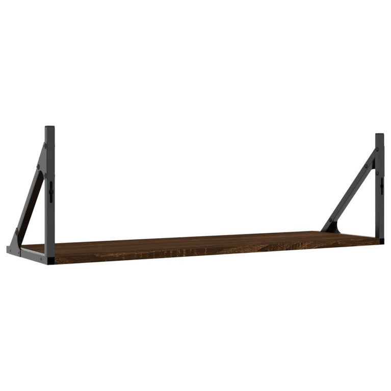 Wandschappen 2 st 80x25x25,5 cm bewerkt hout bruin eikenkleur MeubelReus