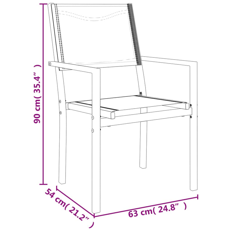 9-delige Tuinset textileen en staal zwart MeubelReus