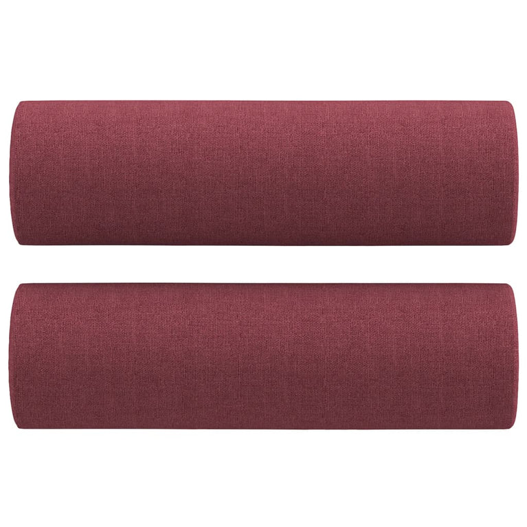 Tweezitsbank met sierkussens 140 cm stof wijnrood