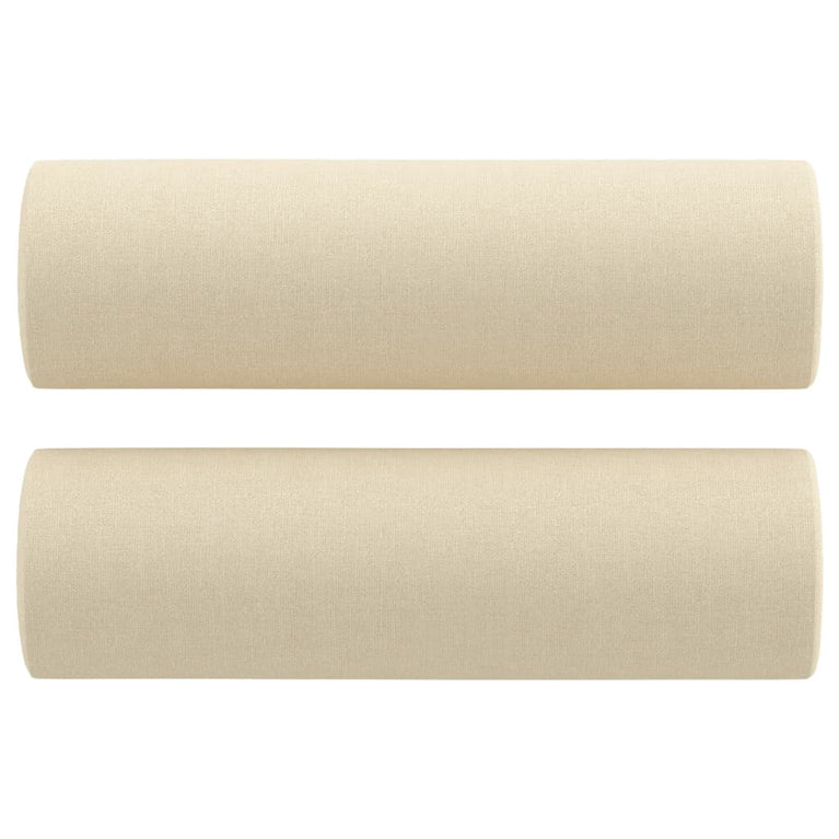 Driezitsbank met sierkussens 180 cm stof crèmekleurig MeubelReus