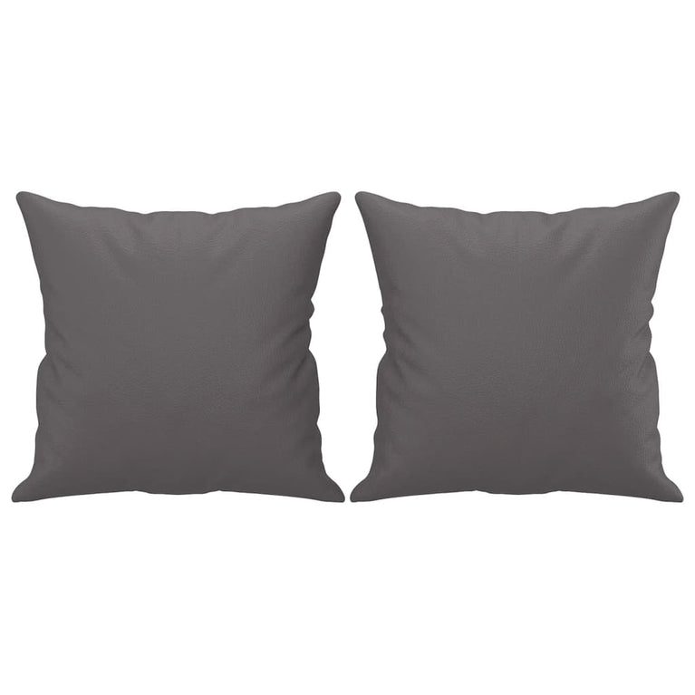 Tweezitsbank met sierkussens 120 cm kunstleer grijs