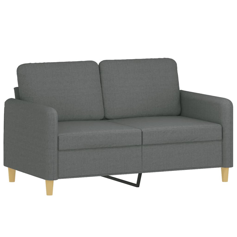 Tweezitsbank met sierkussens 120 cm stof donkergrijs