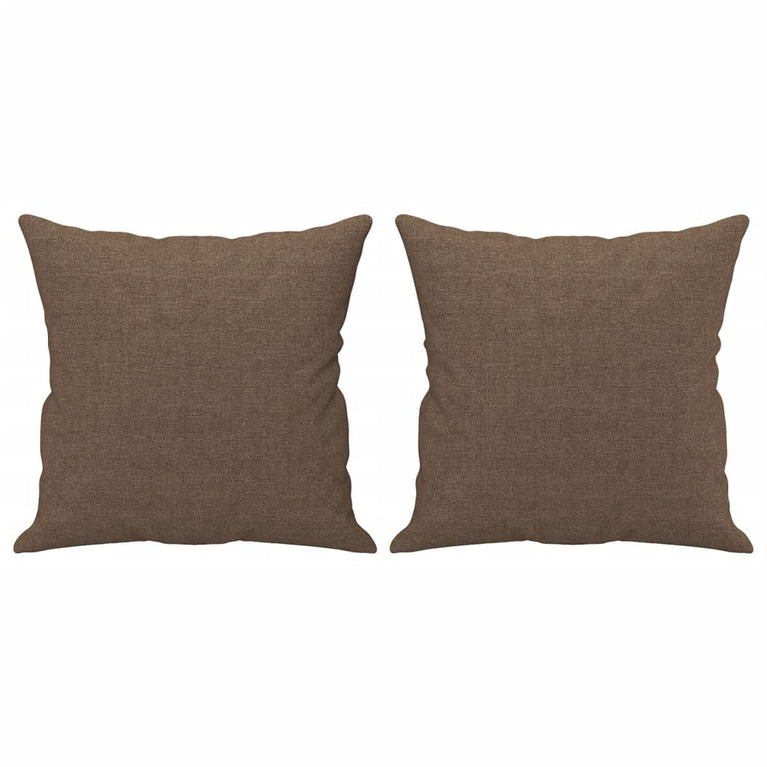 Tweezitsbank met sierkussens 120 cm stof bruin