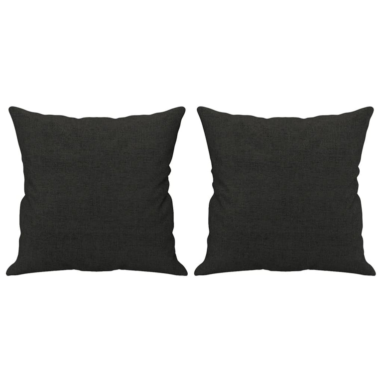 Tweezitsbank met sierkussens 140 cm stof zwart