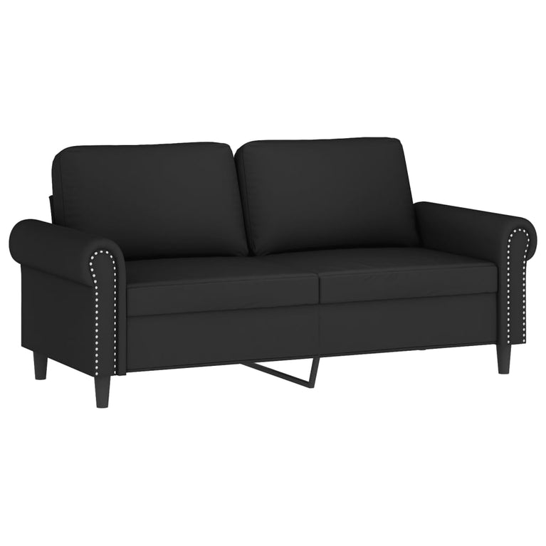 Tweezitsbank met sierkussens 140 cm fluweel zwart