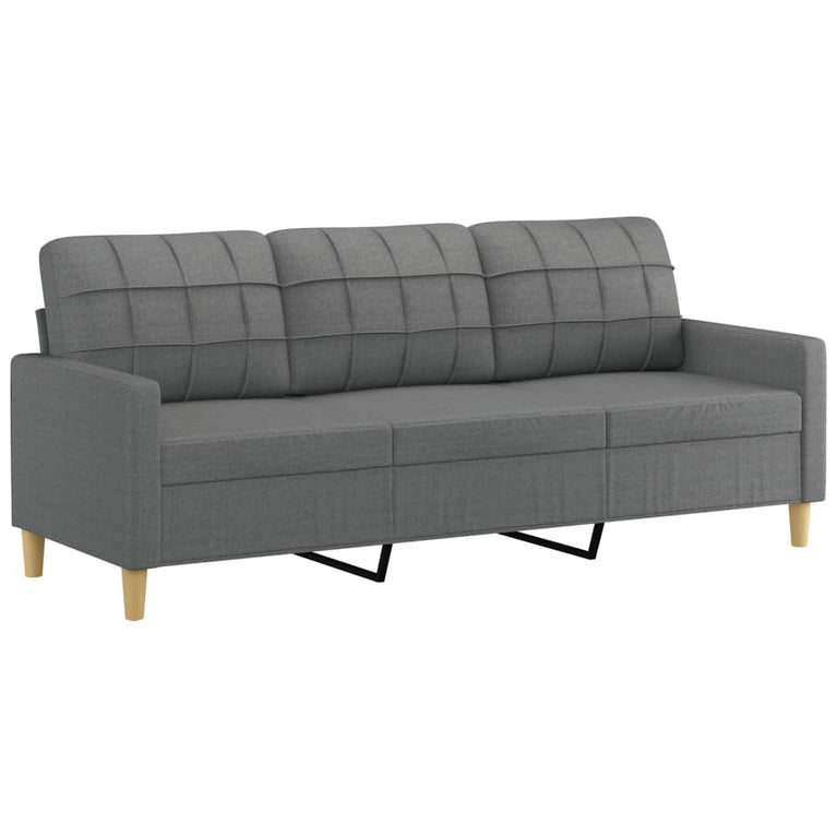 3-delige Loungeset met kussens stof donkergrijs