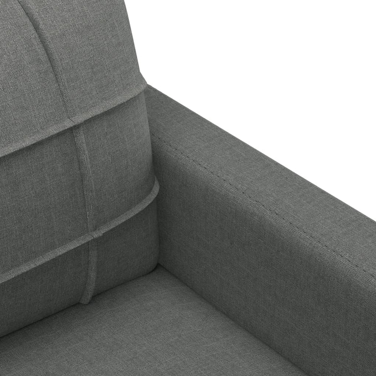 3-delige Loungeset met kussens stof donkergrijs