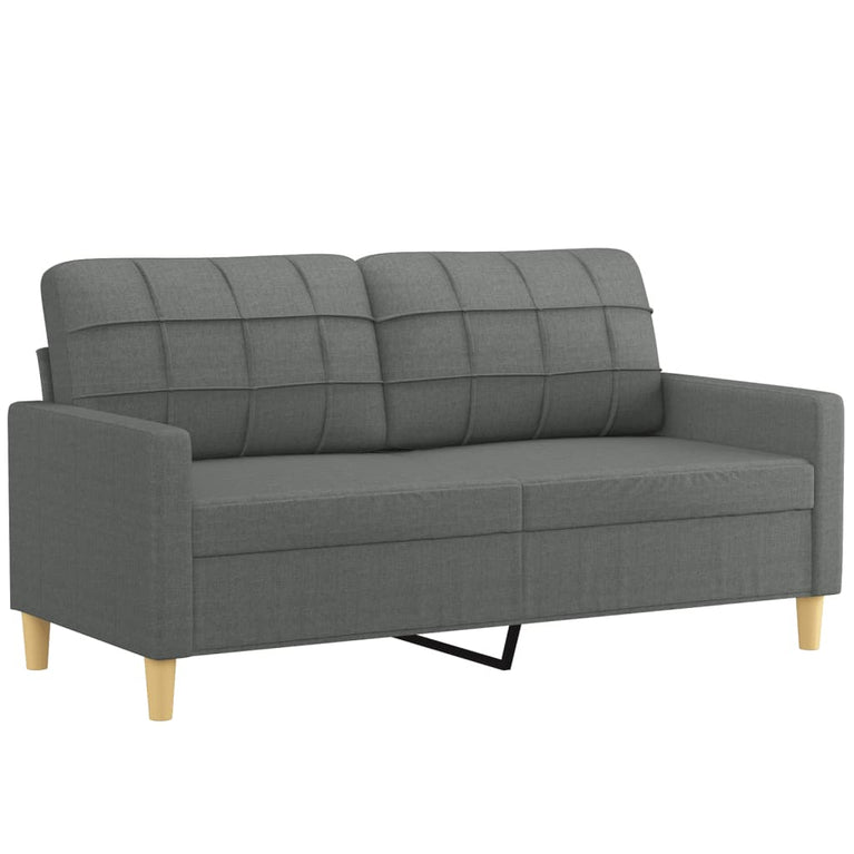 2-delige Loungeset met kussens stof donkergrijs