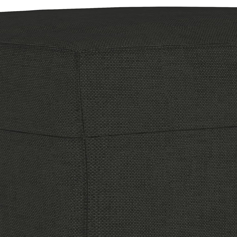 3-delige loungeset met kussens stof zwart